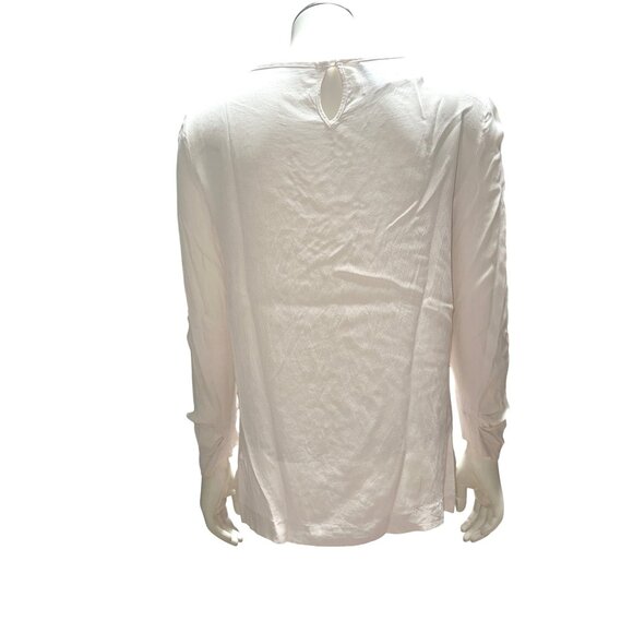 Boutique Moschino 6 White Silk Blend Blouse Floral Lace Embroidery Designer Top - Picture 5 of 12